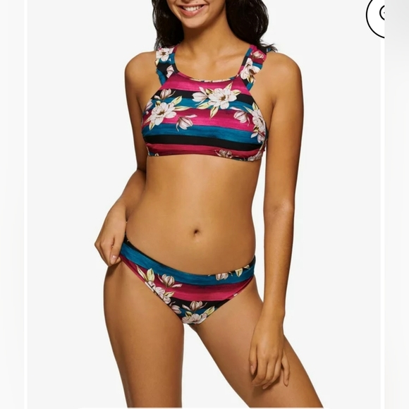 HULA HONEY Black Printed Stretch Lined Moderate Coverage Hipster Swimsuit - Picture 10 of 10